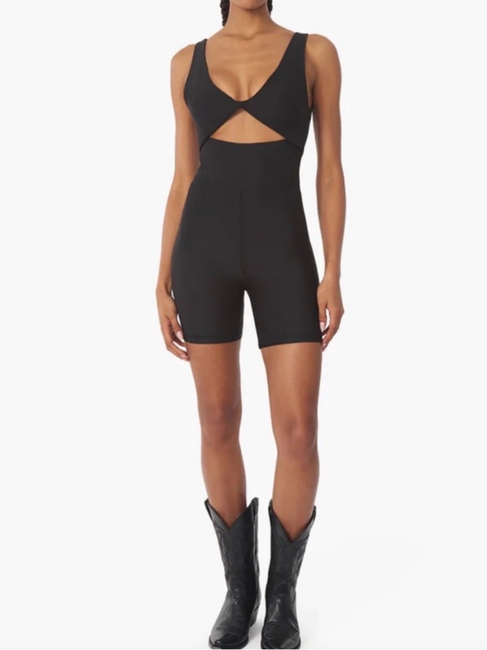 Black Cutout Sleeveless Romper